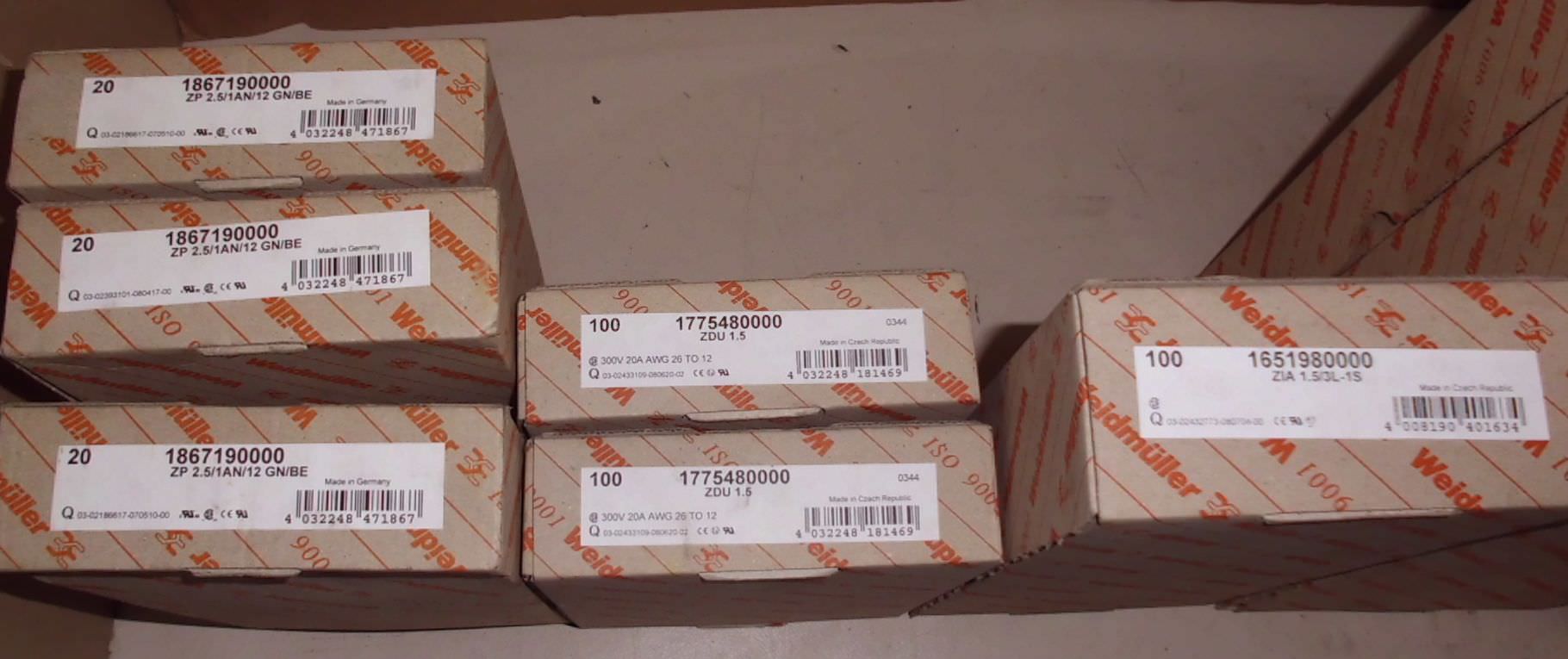 Klemmen 1240 Stück von Weidmüller - Verschiedene Typen