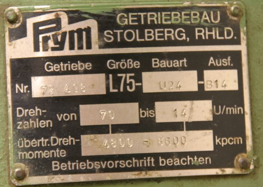 regelbarer Getriebemotor 4 kW 14-70 U/min von Prym - L75-U24-B14 – Bild 9