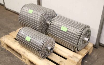 Förderbandgurt Gliedergurt Edelstahl 3 Rollen von Costacurta - VICO FLEX  Breite 455 mm