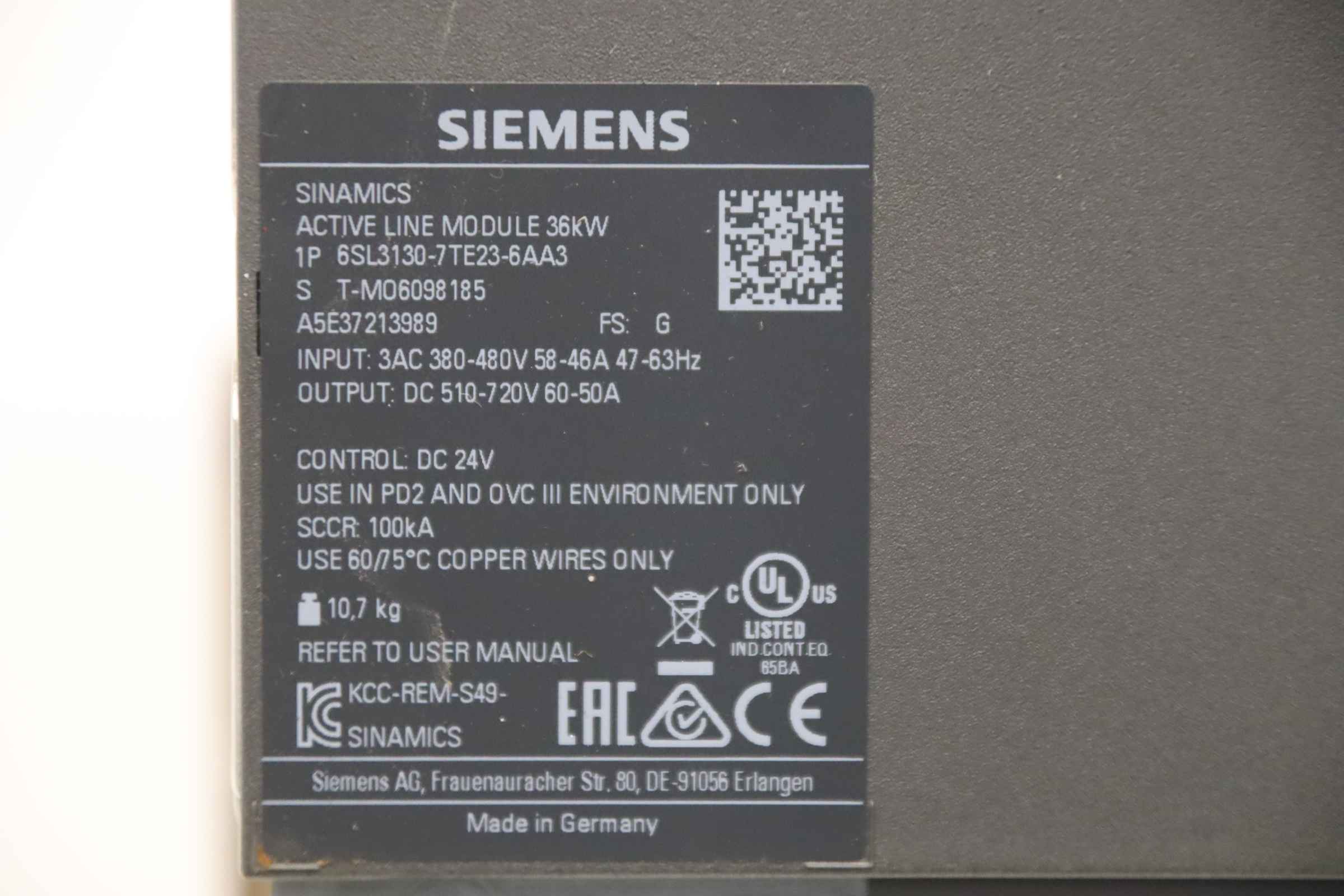 Active Line Module von Siemens - 6SL3130-7TE23-6AA3 – Bild 4