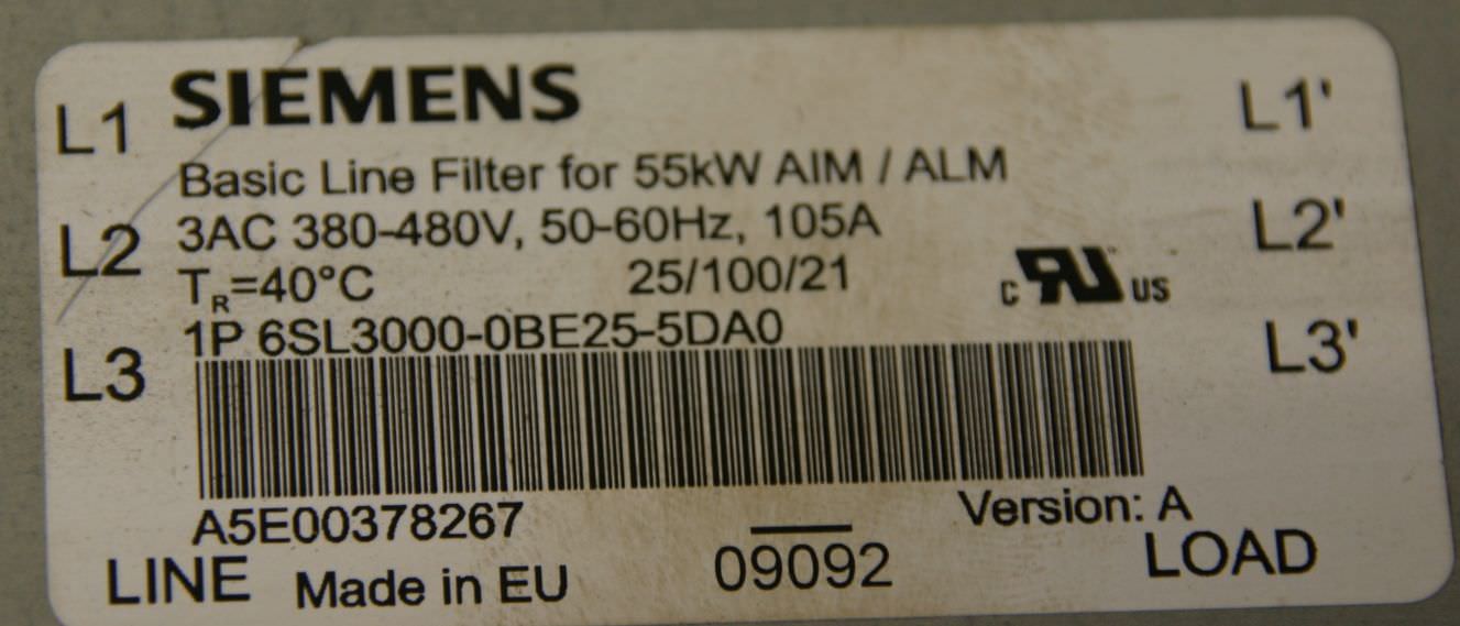 Netzdrossel von Siemens - 6SL3000-0BE25-5DA0 – Bild 5
