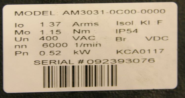 Servomotor 0,52 kW 6000/49 U/min von Beckhoff SEW - AM3031-0C00-0000 – Bild 5