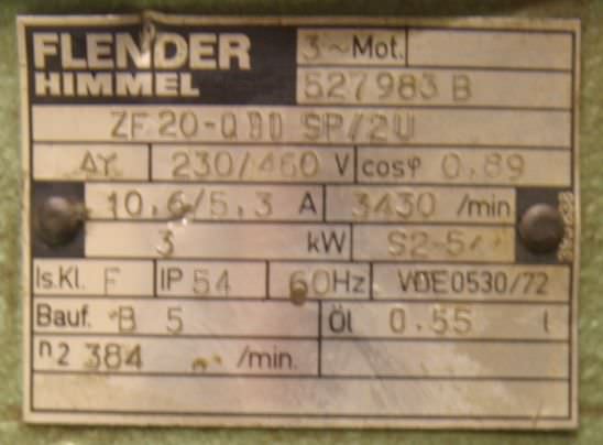 Getriebemotor 3 kW 7/320 U/min von Flender Himmel - ZF20-QBOSP/2U – Bild 7