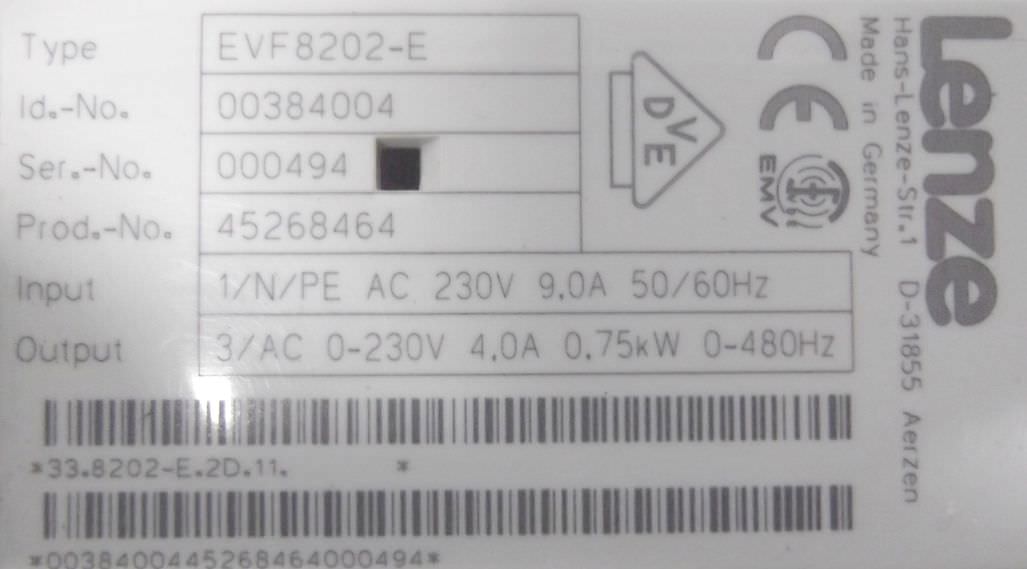 Frequenzumrichter 0,75 kW von Lenze - EVF 8208-E – Bild 5