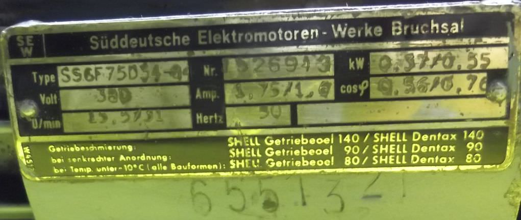 Getriebemotor 0,37/0,55 kW 15,5/31U/min von SEW - SS6F75D34-84 – Bild 7