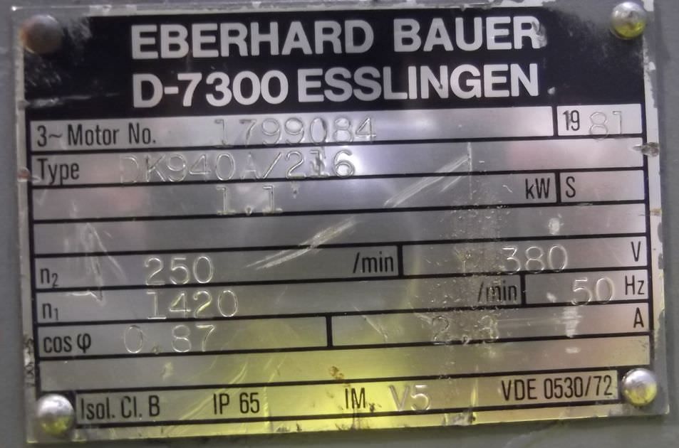 Getriebemotor 1,1 kW 250 U/min von Bauer - DK940A/216 – Bild 5