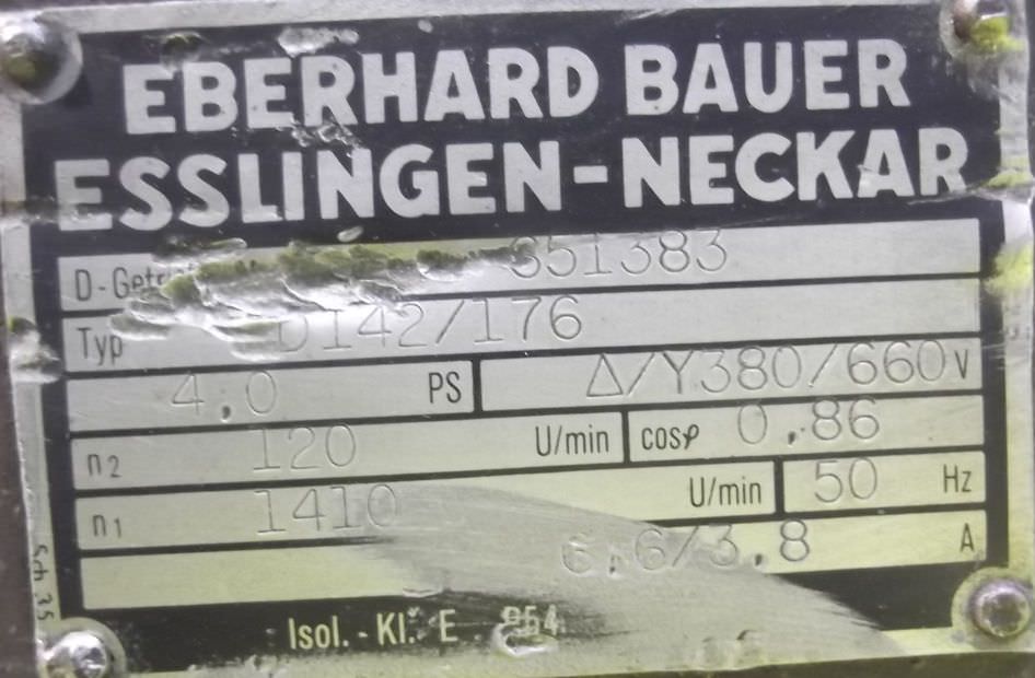 Getriebemotor 3 kW 120 U/min von Bauer - D142/176 – Bild 4