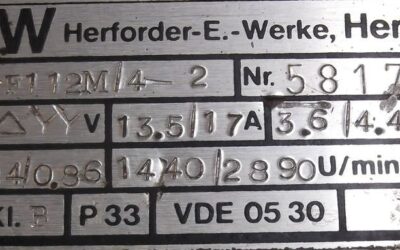 Elektromotor 3,6/4,4 kW 1440/2890 U/min von HEW - R+F112M/4-2 – Bild 4