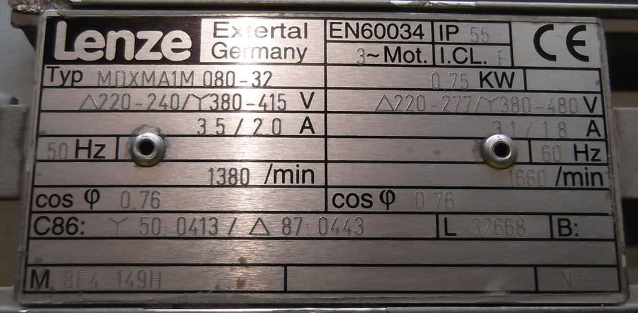 Getriebemotor 0,75 kW 194 U/min von Lenze - MDXMA1M080-32 – Bild 5