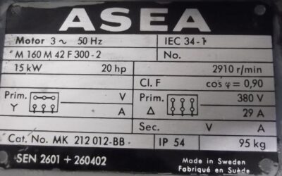 Elektromotor 15 kW 2910 U/min von ASEA - M160M42F300-2 – Bild 4