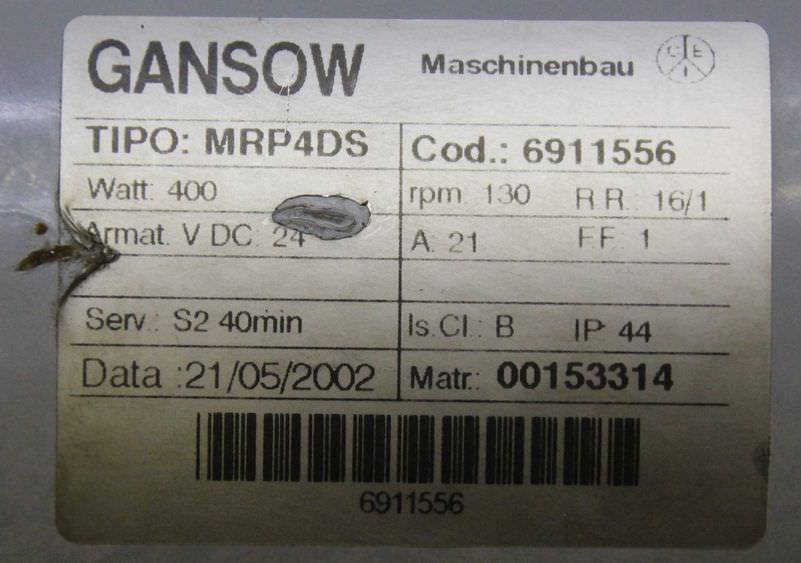 Getriebemotor 0,4 kW 130 U/min 24 Volt von Gansow IBC - MRP4DS – Bild 4
