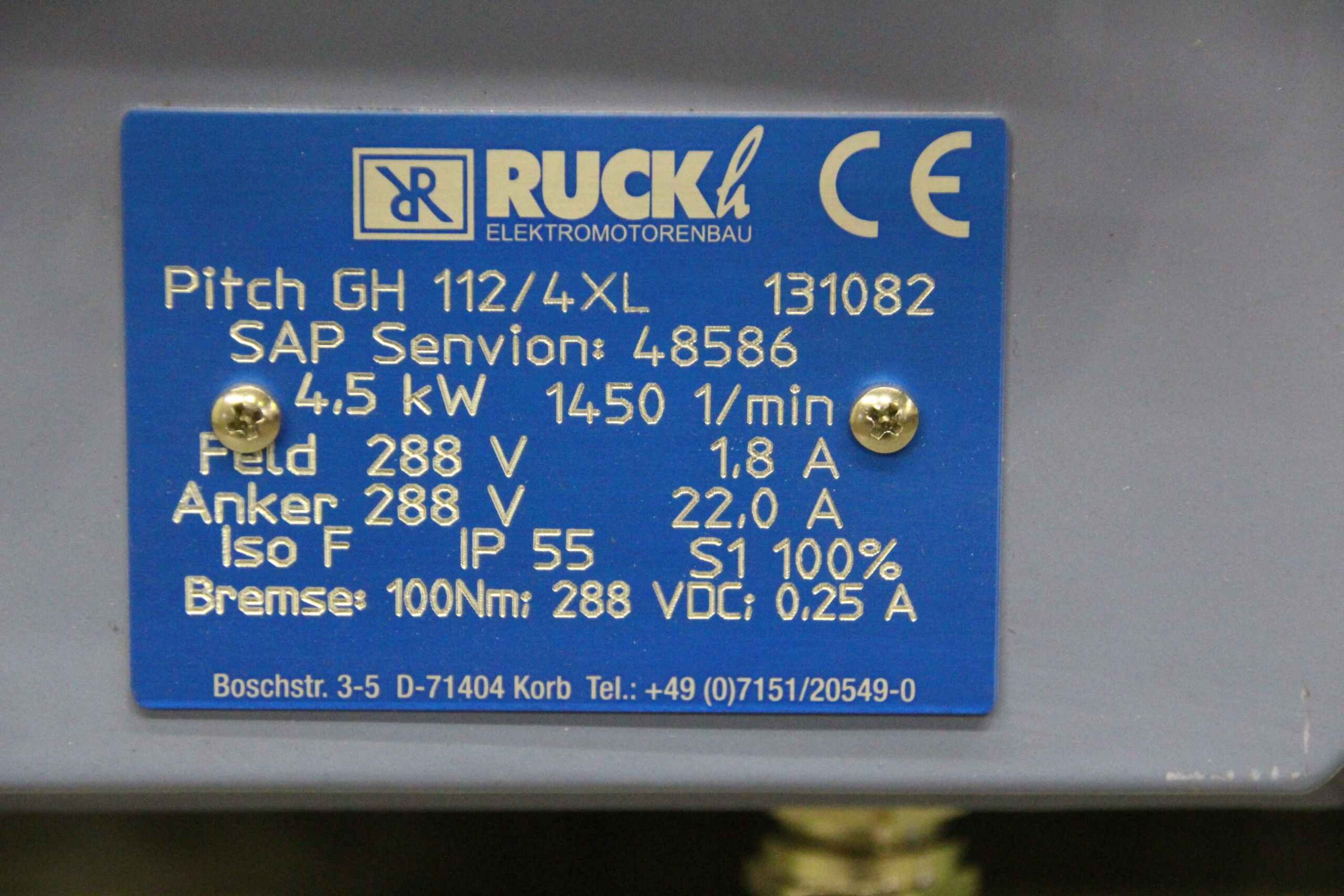 Servomotor 4,5 kW 1450 U/min von Ruckh - Pitch GH 112/4XL – Bild 15