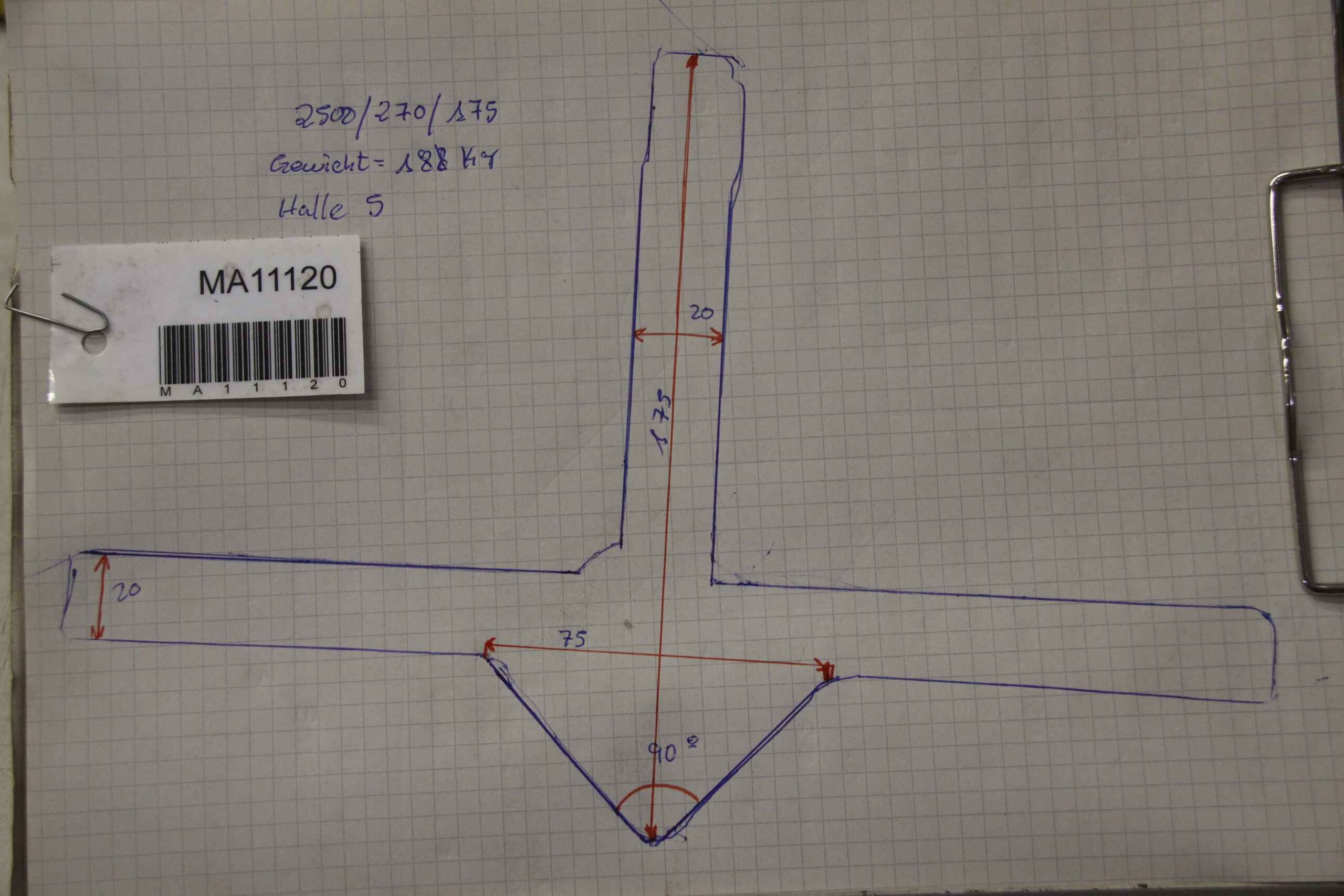 Abkantwerkzeug 2500 mm von unbekannt - 2500/270/H175 mm – Bild 7