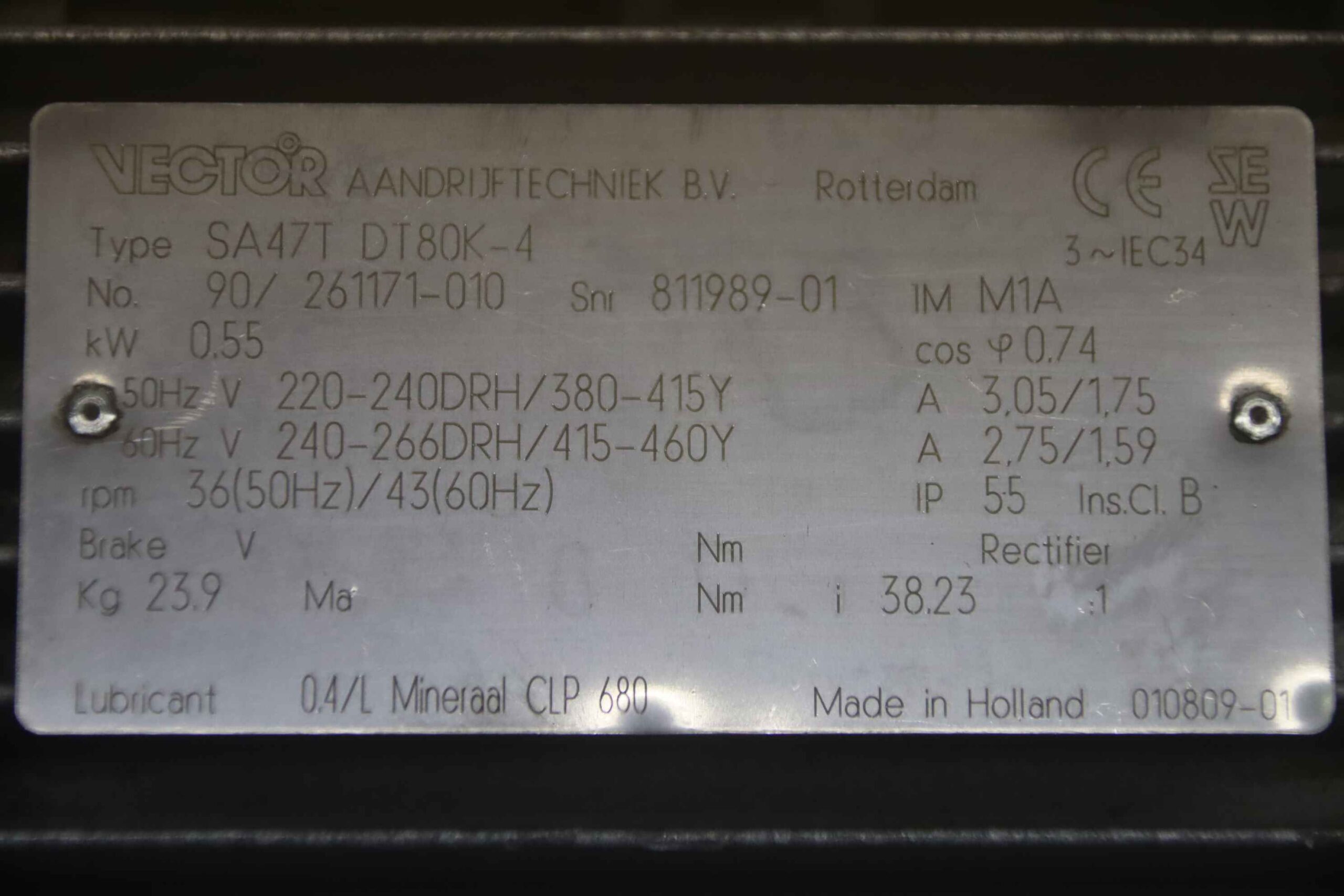 Getriebemotor 0,55 kW 36 U/min von SEW Vector - SA47T DT80K-4 – Bild 4