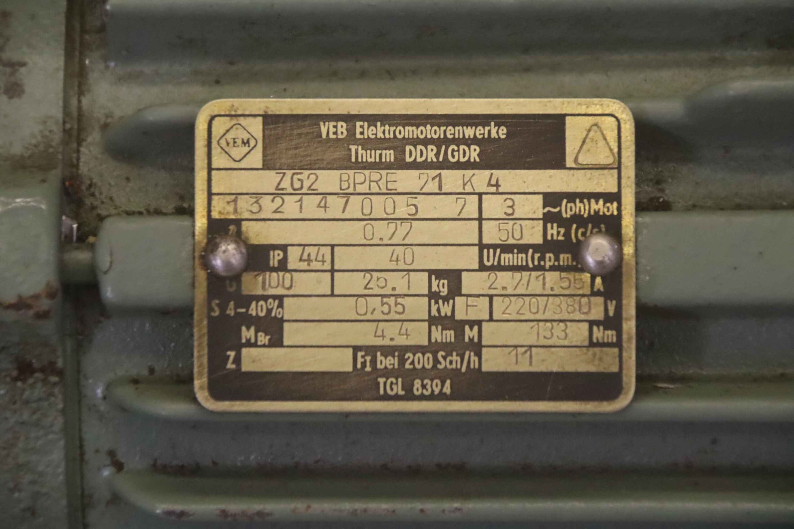 Getriebemotor 0,55 kW 40 U/min von VEM - ZG2 BPRE 71 K 4 – Bild 4