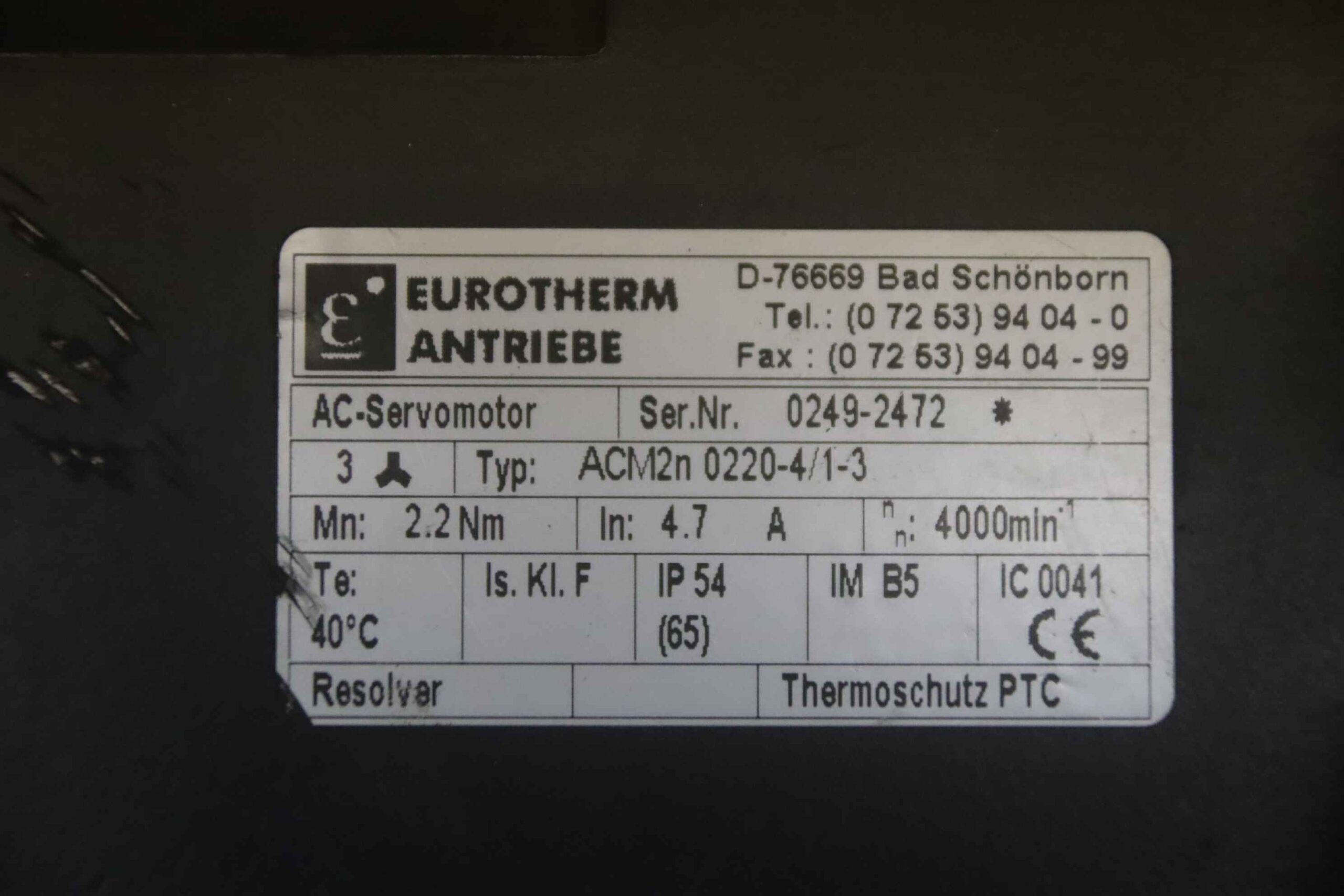 Servomotor von Eurotherm - ACM2n 0220-4/1-3 – Bild 4