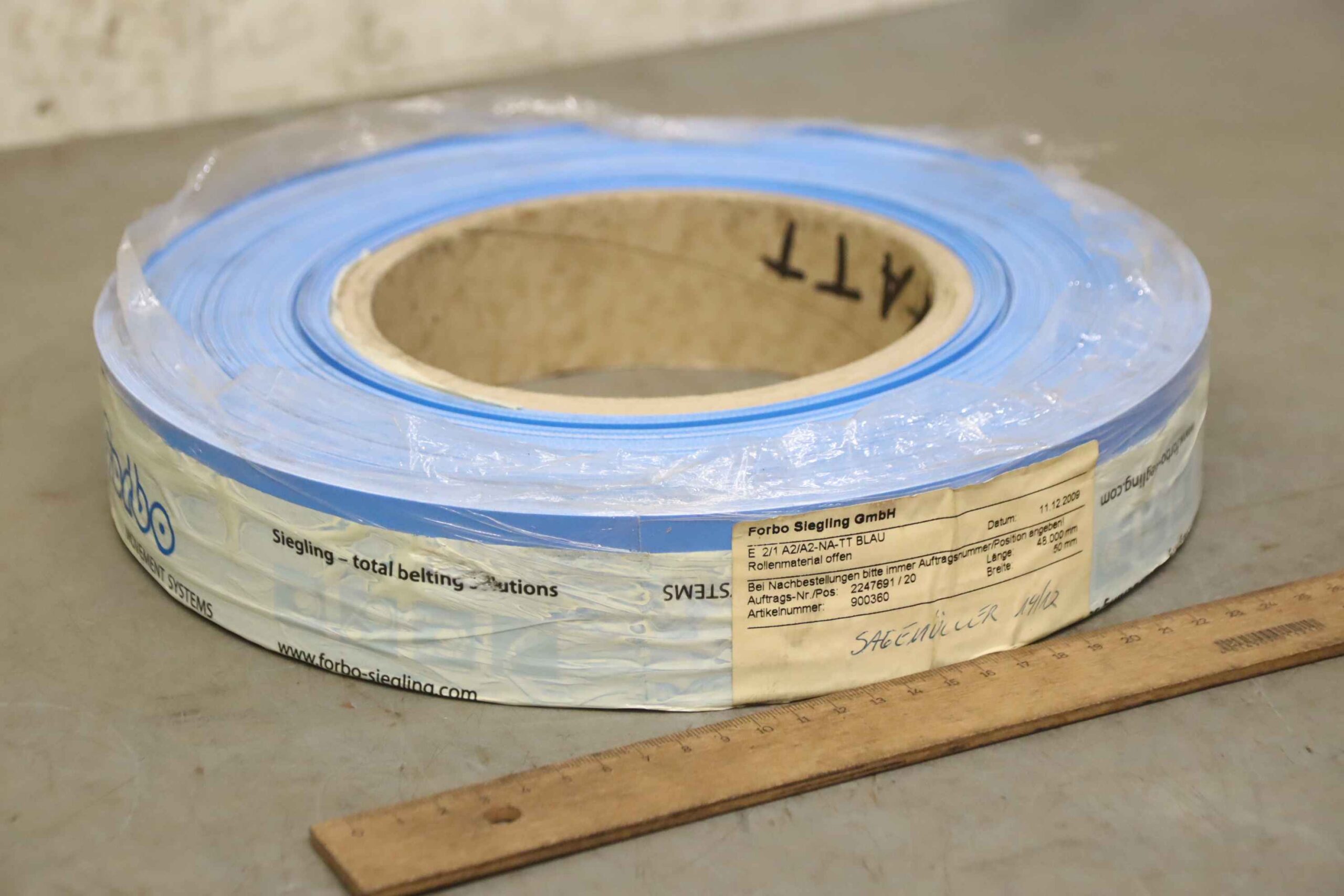 Förderbandgurt Breite 50 mm von Forbo Siegling - E 2/1 A2/A2-NA-TT BLAU – Bild 2