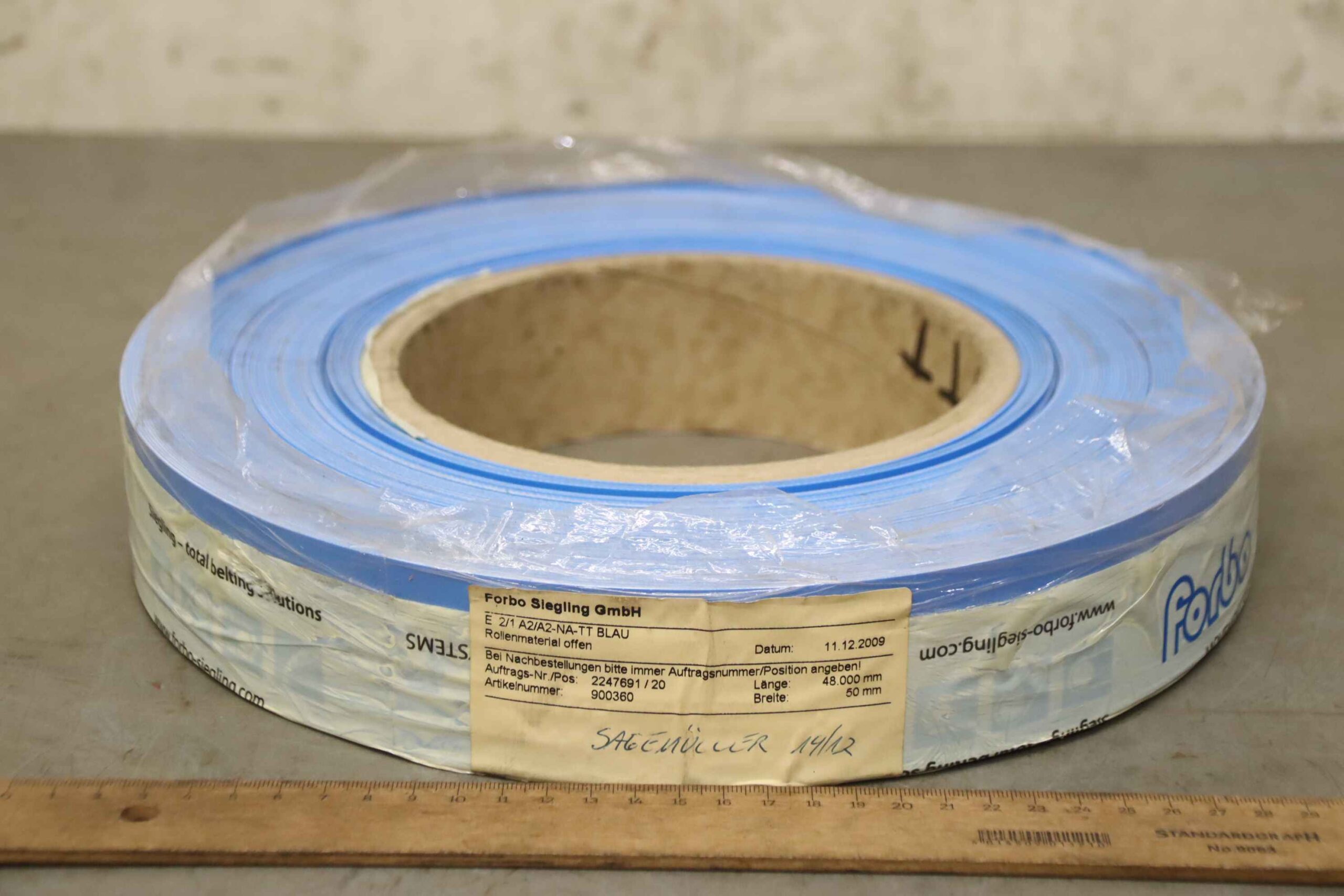 Förderbandgurt Breite 50 mm von Forbo Siegling - E 2/1 A2/A2-NA-TT BLAU – Bild 3