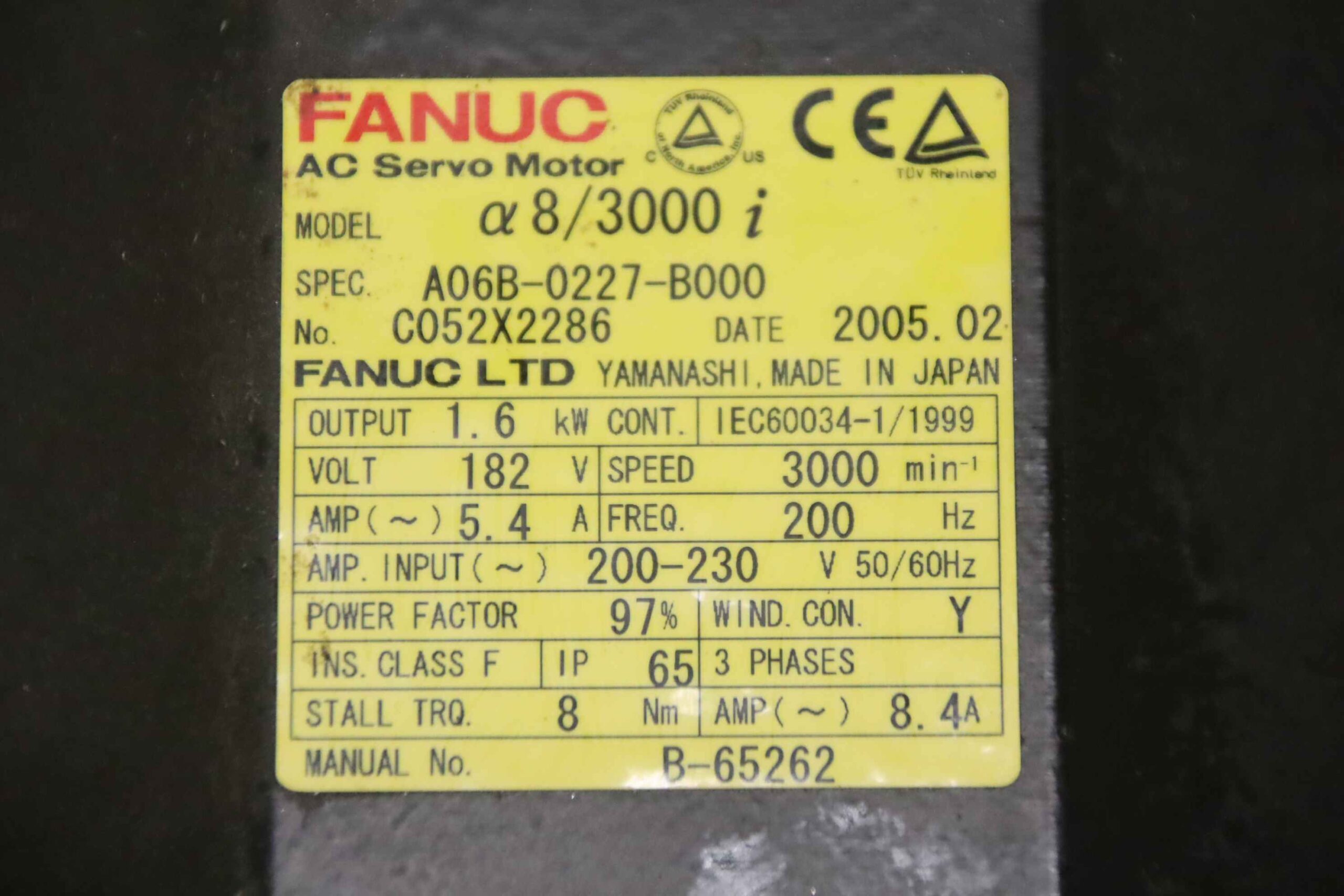 Servomotor 1,6 kW 3000 U/min von Fanuc Santenberg - A06B-0227-B000 GTC S 2 – Bild 13