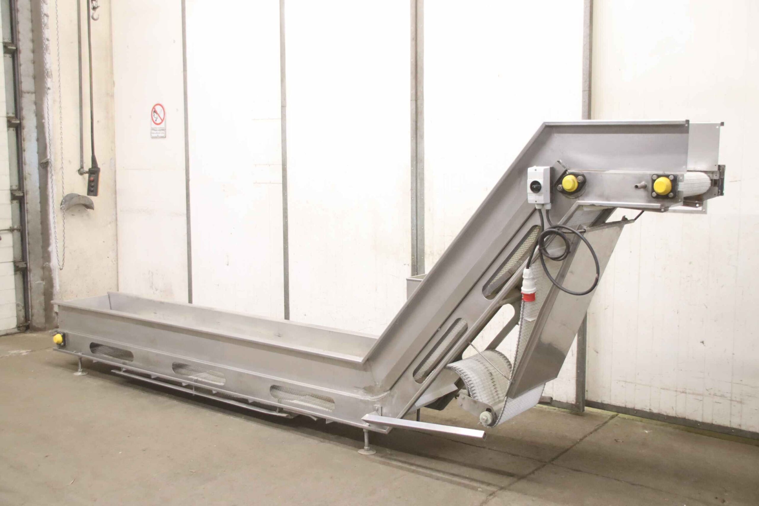 Steigförderband 12 m/min von Edelstahl - 5040 x 455 mm