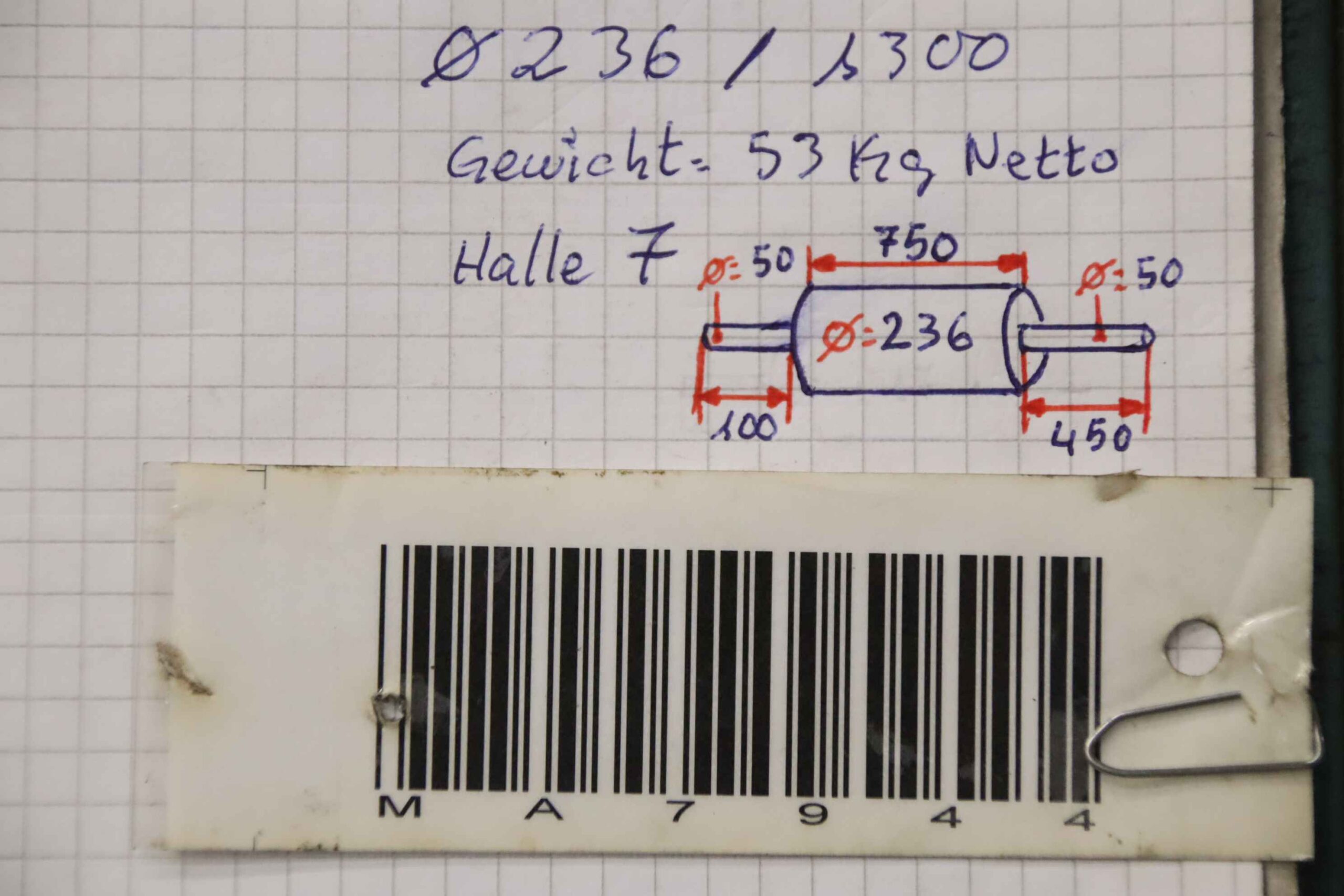 Umlenkrolle Förderband von unbekannt - Ø 236 x 750 mm – Bild 6