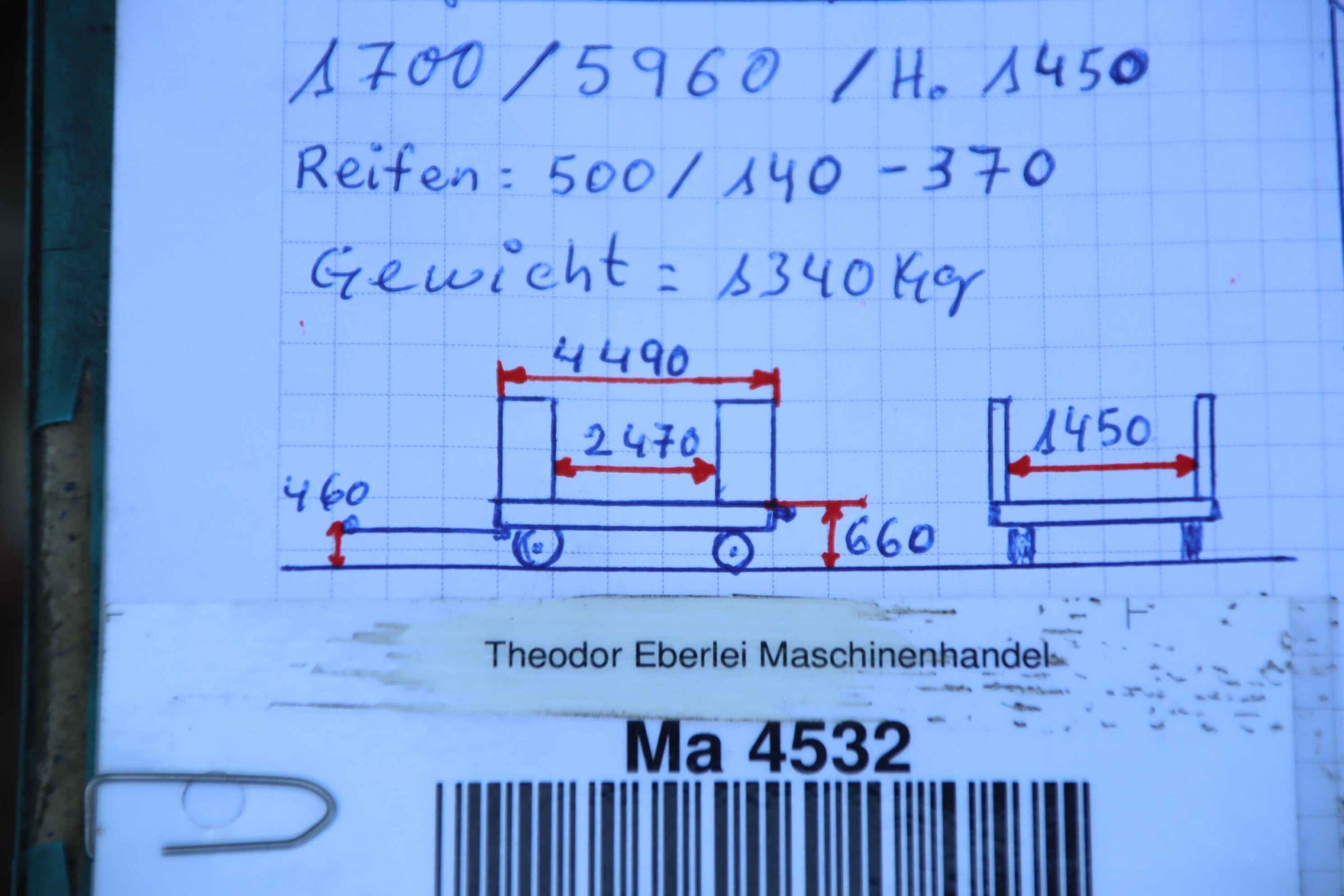 Schwerlast-Transportwagen 5 Tonnen von unbekannt - 4490/1450/H660 mm – Bild 13