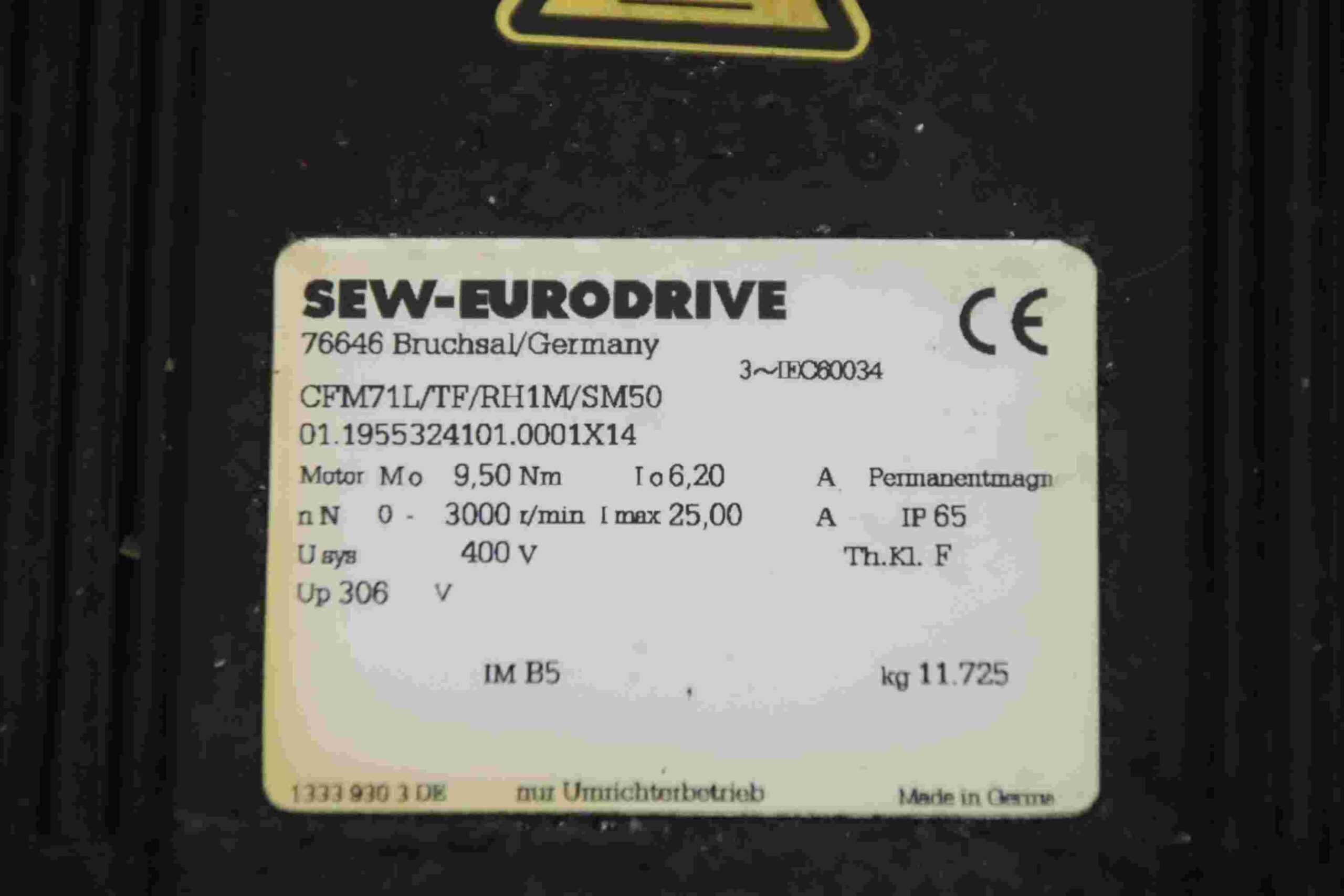 Servomotor 3000 U/min von SEW-Eurodrive - CFM71L/TF/RH1M/SM50 – Bild 4