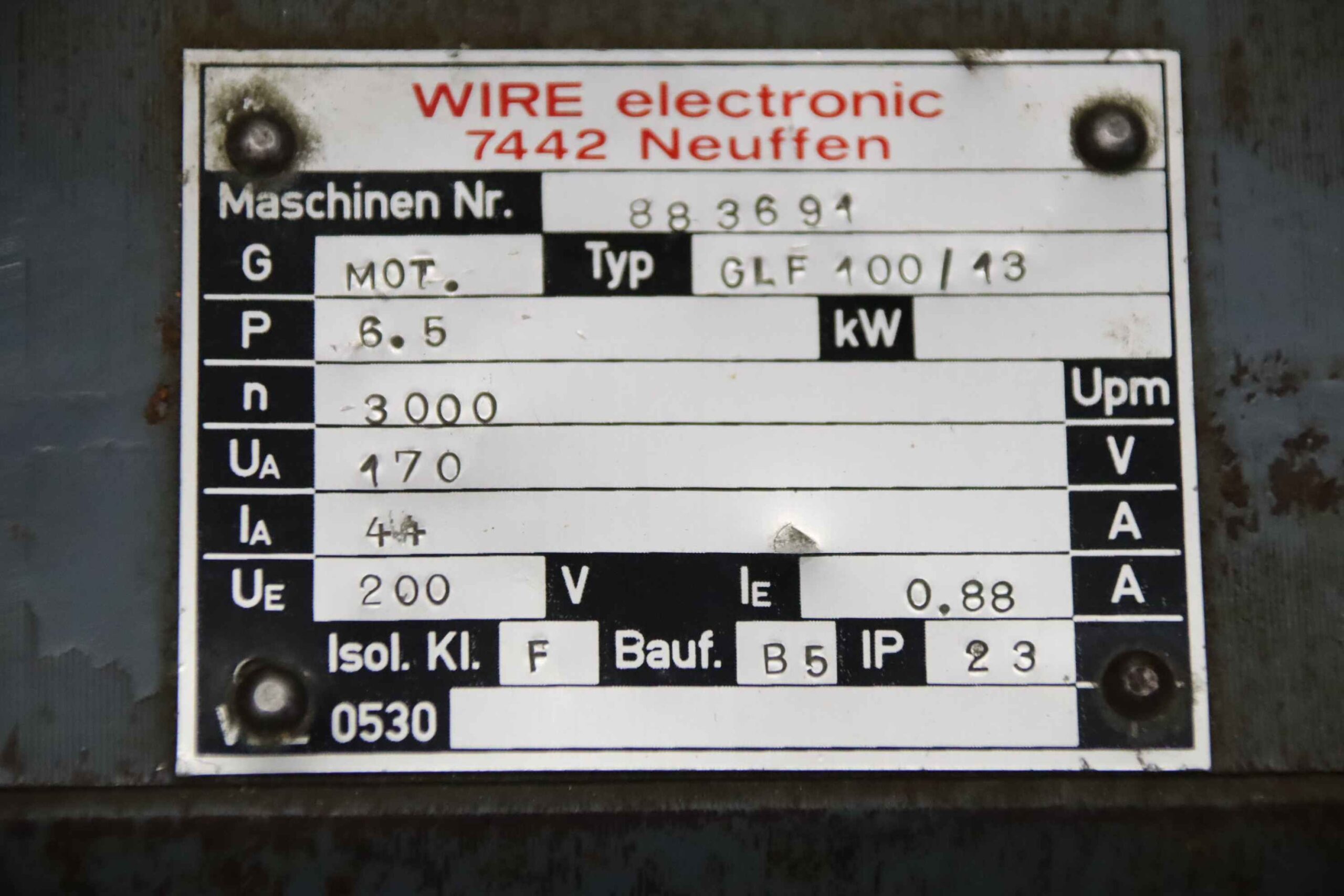 Gleichstrommotor 6,5 kW von WIRE Hübner - GLF 100/13 TDP 0,2 T-4 – Bild 5