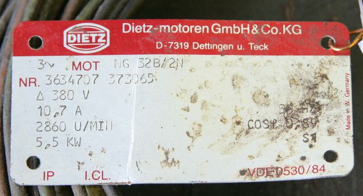 Trommelmotor 2800 U/min von DIETZ - NG 32B/2N – Bild 3