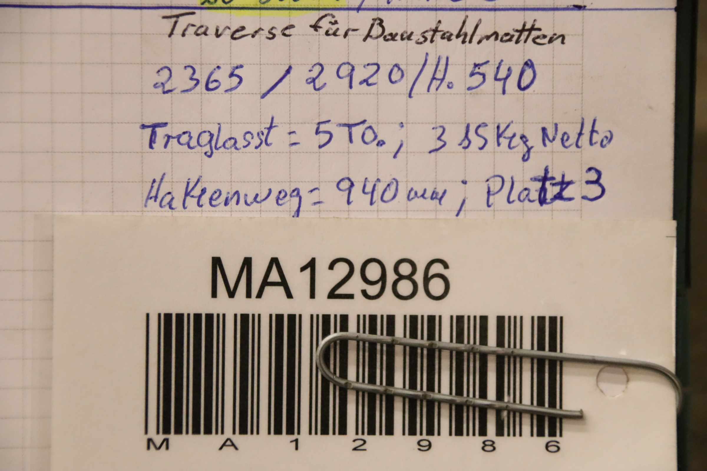 Traverse für Baustahlmatten 5t von LHS - 2920/2365/H540 mm – Bild 8
