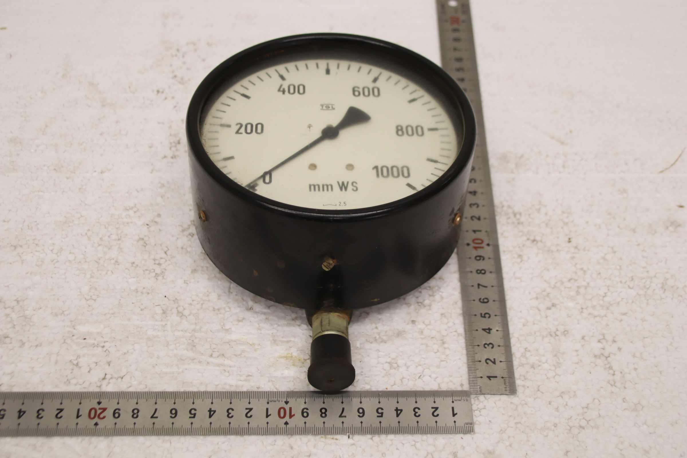 Manometer 0 - 0,1 bar / 0-1000 mmWs von TGL - Ø 160 mm 0-1000 mmWs – Bild 3