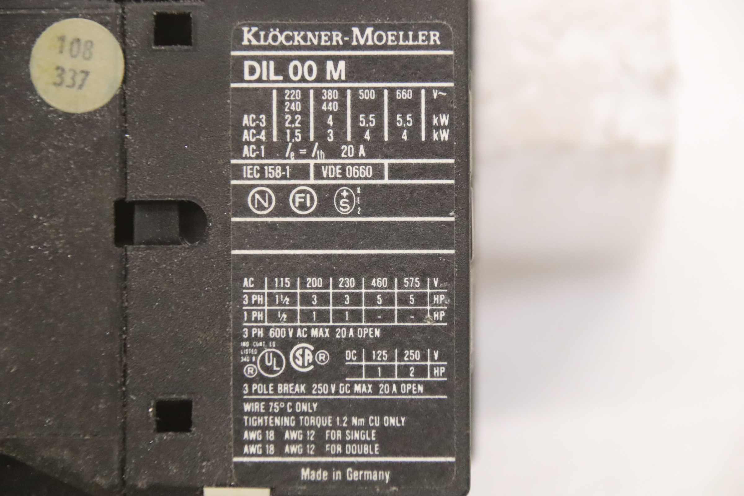 Schütz von Klöckner Moeller - DIL 00 M Z 00-1,6 – Bild 4