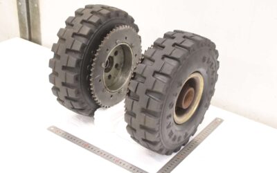 Vollgummi Reifen mit Felge und Zahnkranz von Gumasol - Softy 4.00-4