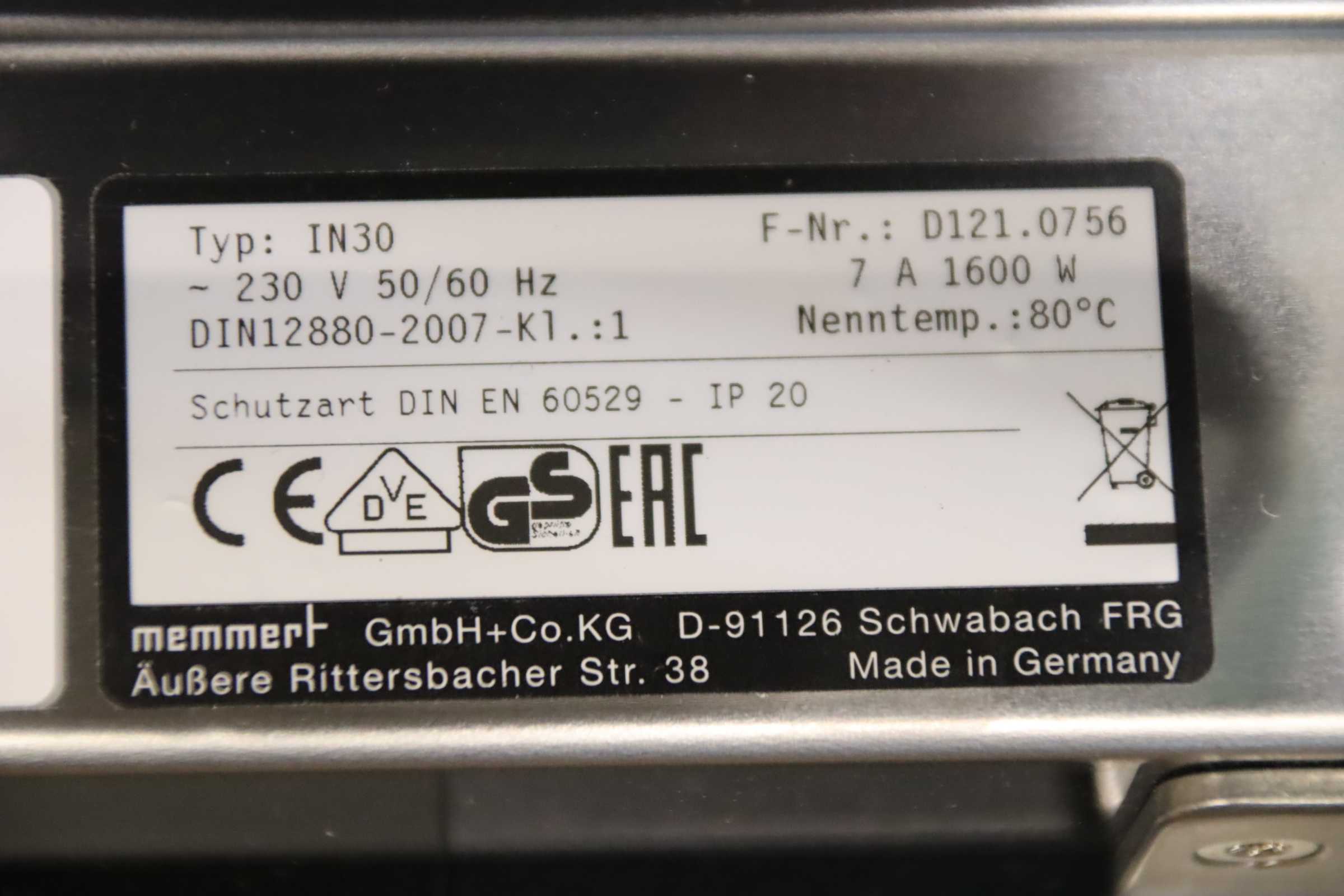 Brutschrank Laborofen von Memmert - IN30 +20 °C bis +80 °C – Bild 5