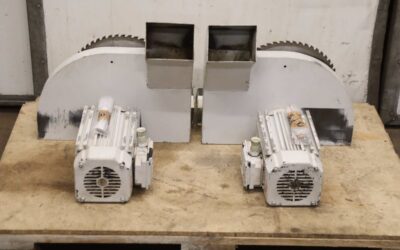 Sägeeinheit aus Fensterfertigungsanlage 2 Stück von Gubisch Fimec - DST H  Sägeblatt Ø 345 mm  H80SB25EF