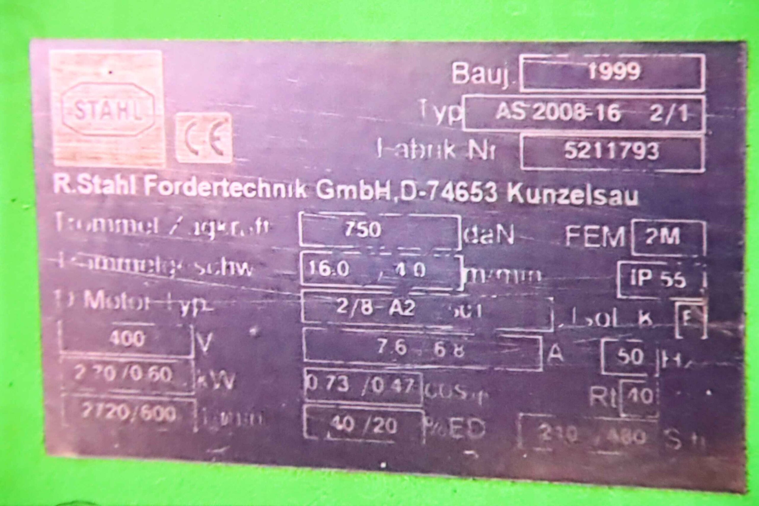 Kranfahrwerk mit Elektroseilzug 1500 kg von Stahl - AS 2008-16 2/1 – Bild 11