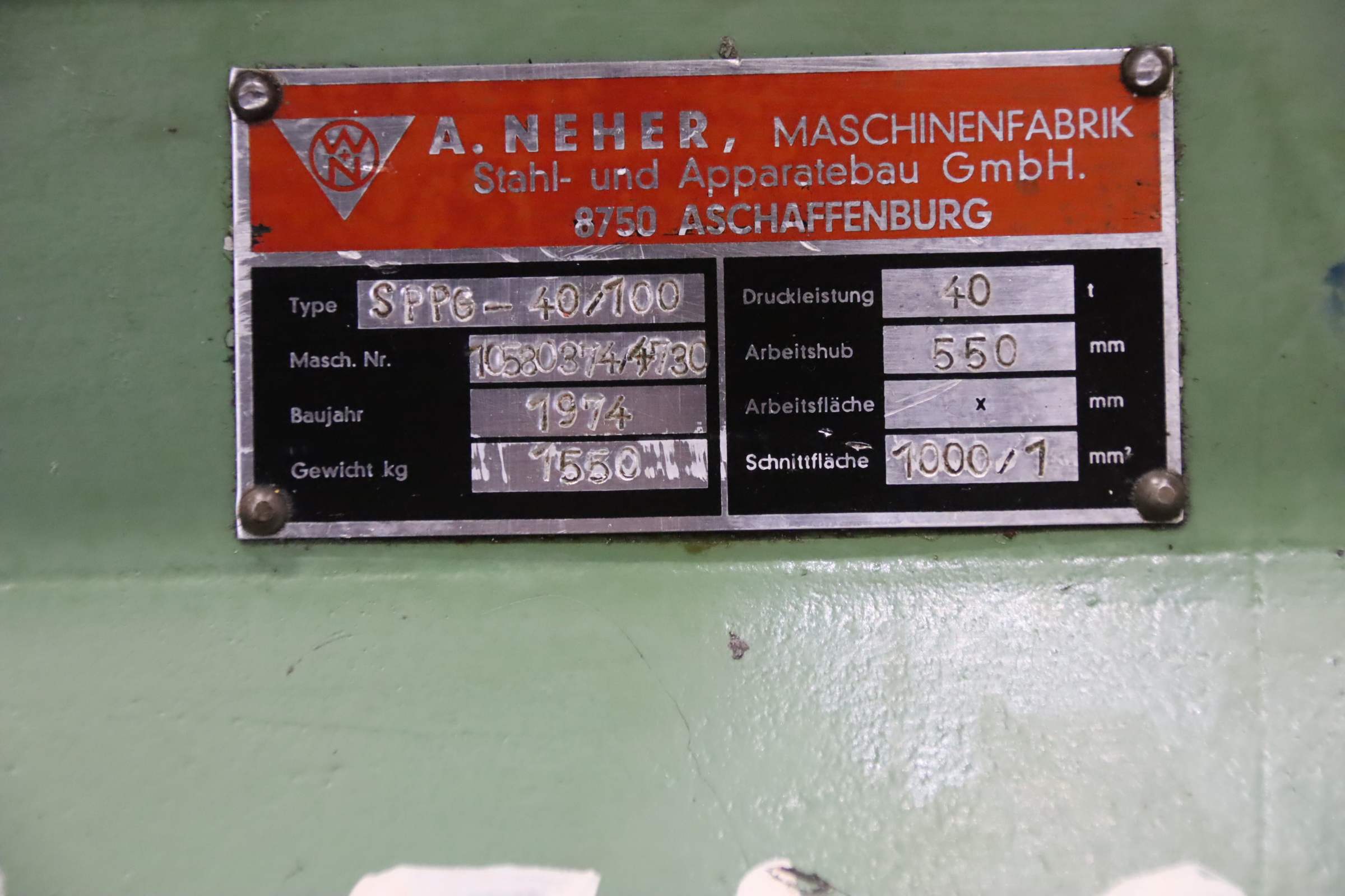 Spindelpresse 40 ton von NEHER - SPPG-40/100 – Bild 5