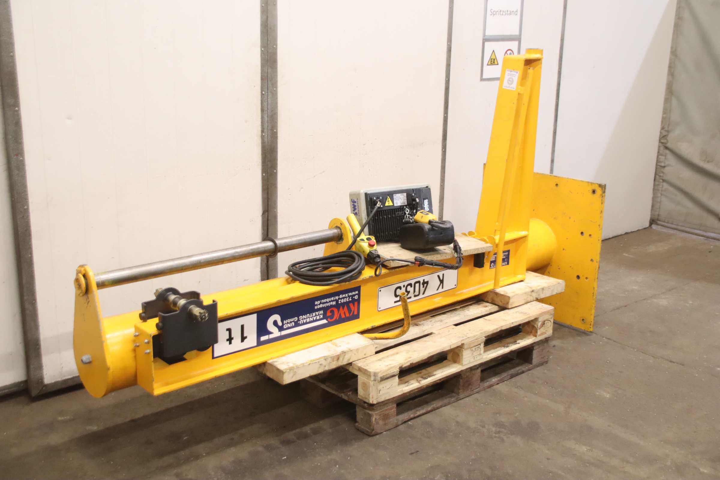 Säulenschwenkkran Ausleger 2,1 m /1000 kg von KWG/SWF - SSK-B 1,0-2,10