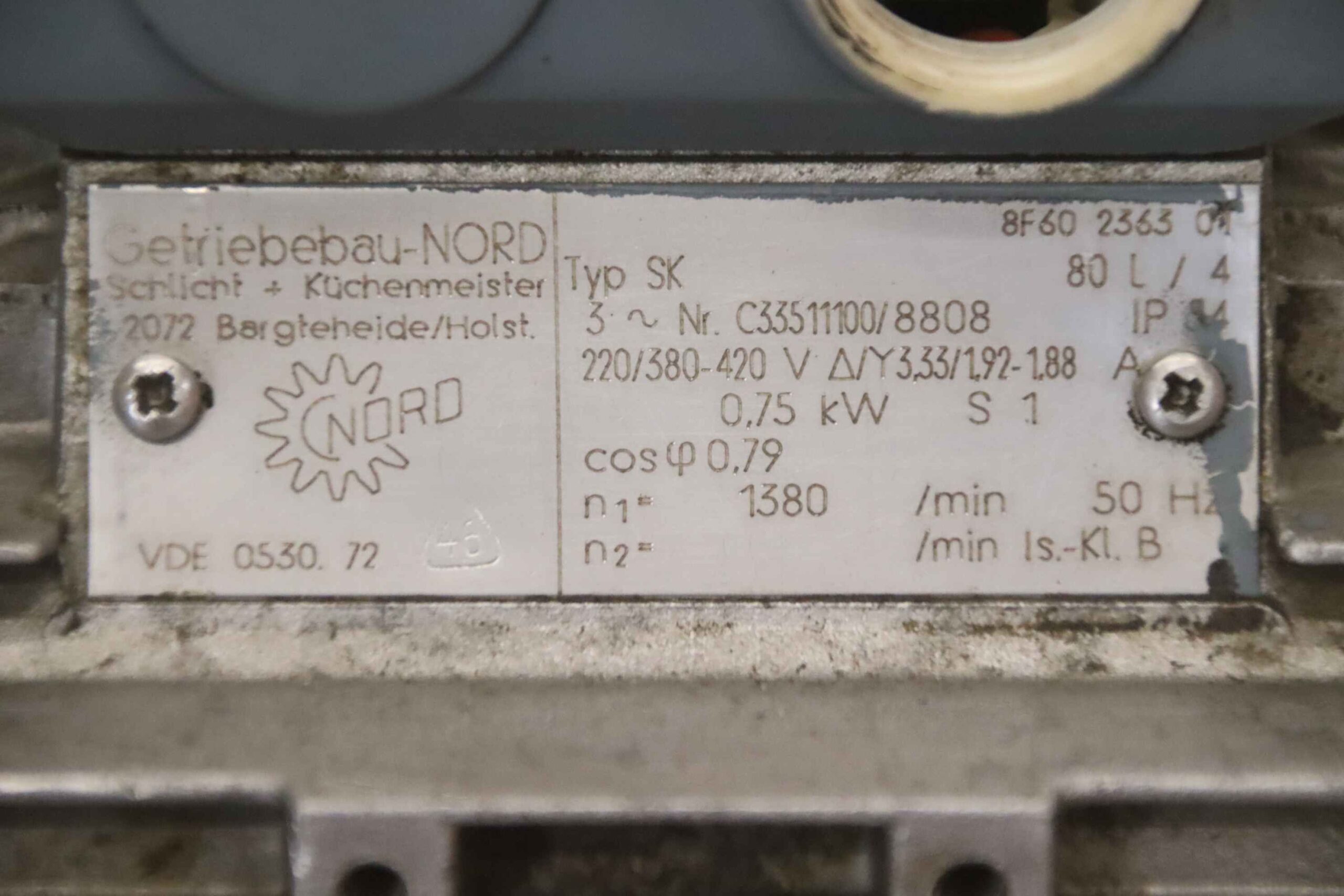 Getriebemotor 0,75 kW 136 U/min von Nord - SK 2080A-80 L/4 – Bild 5