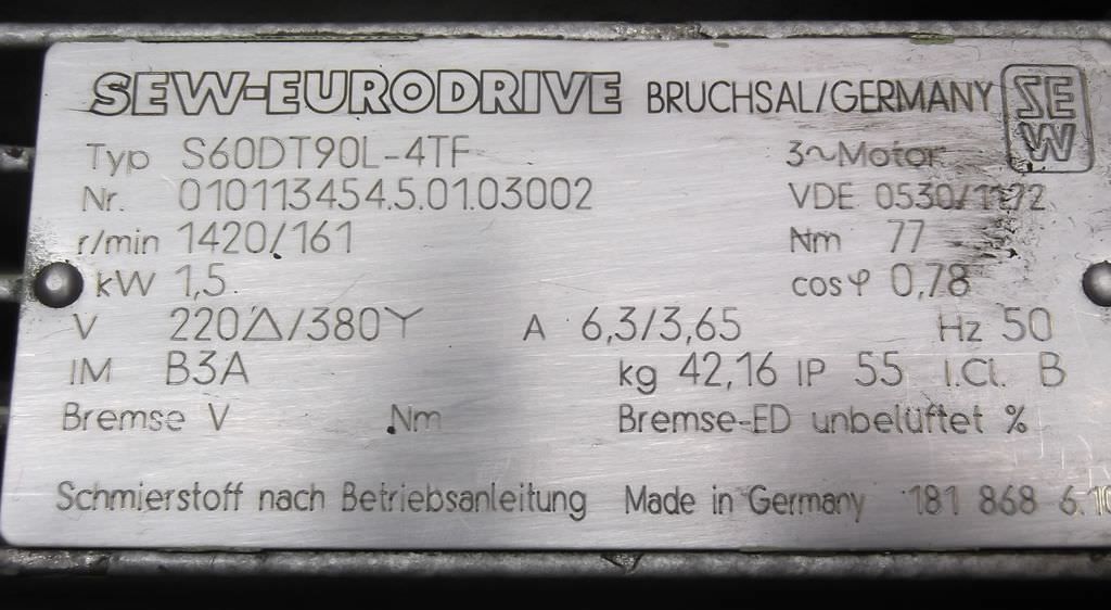 Getriebemotor 1,5 kW 161 U/min von SEW EURODRIVE - S60DT90L-4TF – Bild 4