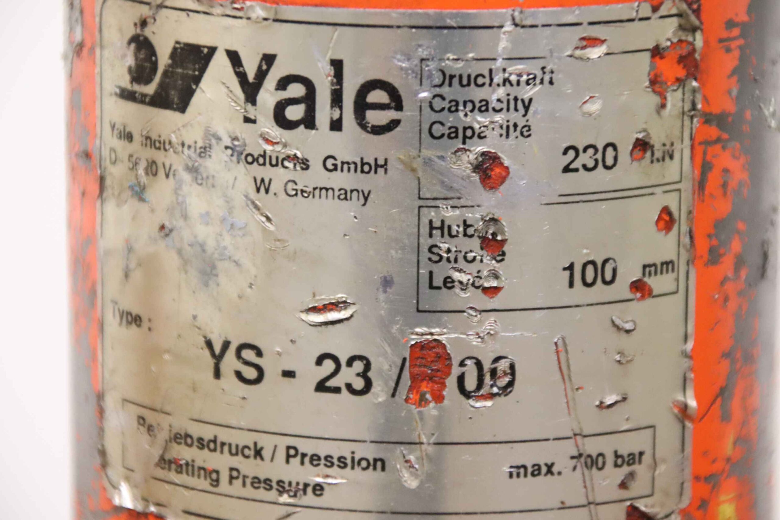 Kurzhub-Schwerlastzylinder 23 t Hub100 mm von Yale - YS-23/100 – Bild 10