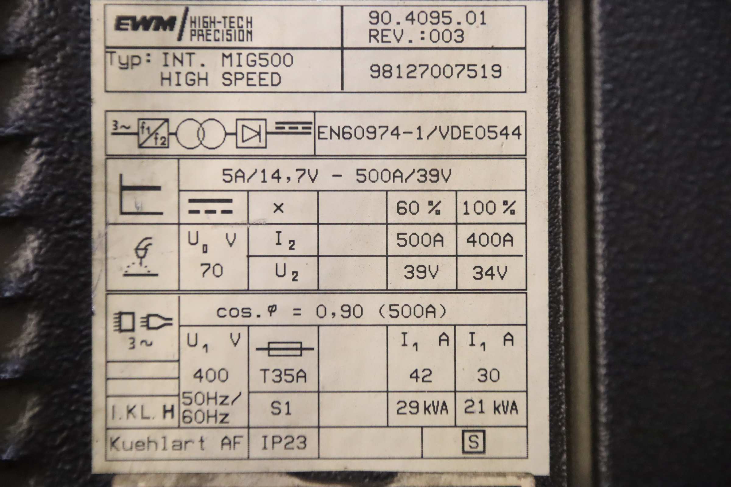 Schutzgasschweißgerät 500 A Puls von EWM - MIG 500 HIGH-SPEED – Bild 4