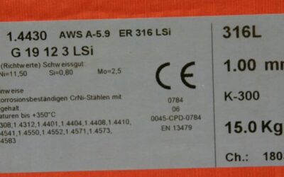 Alternative view of Schweißdraht 1 mm netto Gewicht 15 kg von MTC** - MT-316L  1.4430  (1,0)