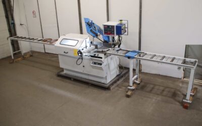 Bandsägeautomat mit Rollenbahn Längenanschlag von MEP - SHARK 320 AXI