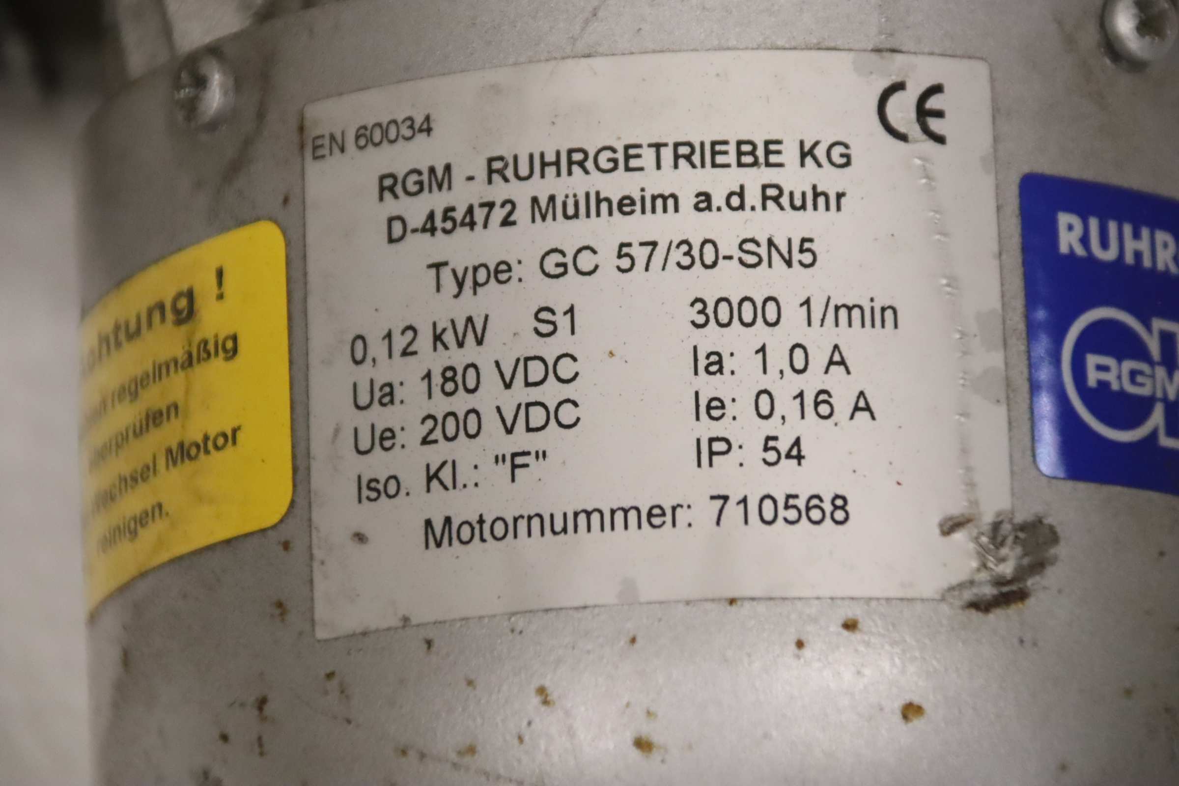 Gleichstrom Getriebemotor 180/200 V 0,12 kW 55 U/min von RGM - GC 57/30-SN5 – Bild 4