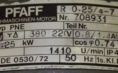 Elektromotor 0,25 kW 1410 U/min von PFAFF - PNE – Bild 4