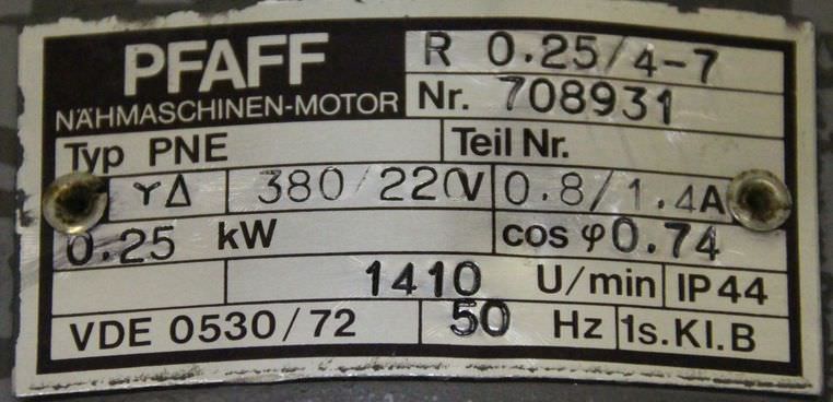 Elektromotor 0,25 kW 1410 U/min von PFAFF - PNE – Bild 4