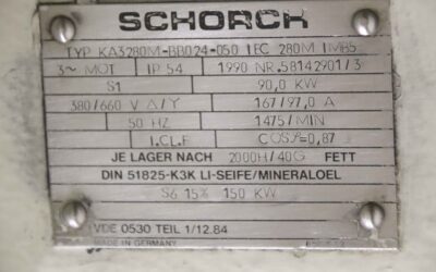 Elektromotor 90 kW 1475 U/min von Schorch - KA3280M-BB024-050 – Bild 4