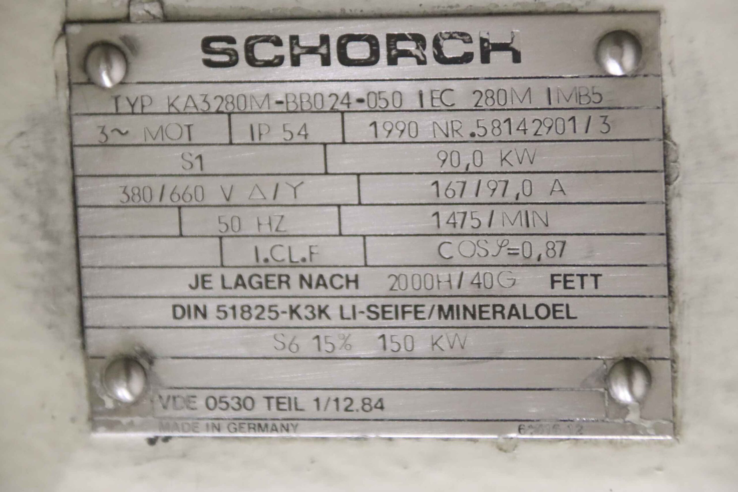 Elektromotor 90 kW 1475 U/min von Schorch - KA3280M-BB024-050 – Bild 4