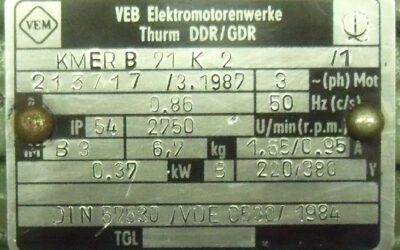 Elektromotor 0,37 kW 2750 U/min von VEB - KMERB71K2 – Bild 4